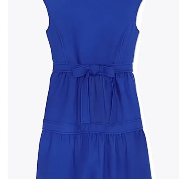 Tory Burch Blue Dahlia Dress Size 0/2 Flawless! Belted With Pockets - Picture 7 of 8